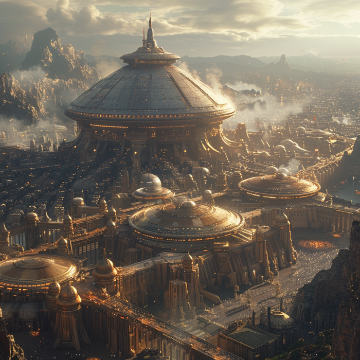 Futuristic sci fy movie Galactic Capital Show the